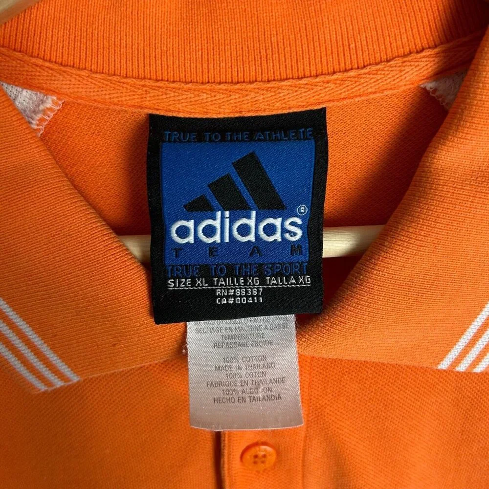 Tennessee Vols‎ Volunteers Polo Shirt Vintage Size XL adidas Orange White READ